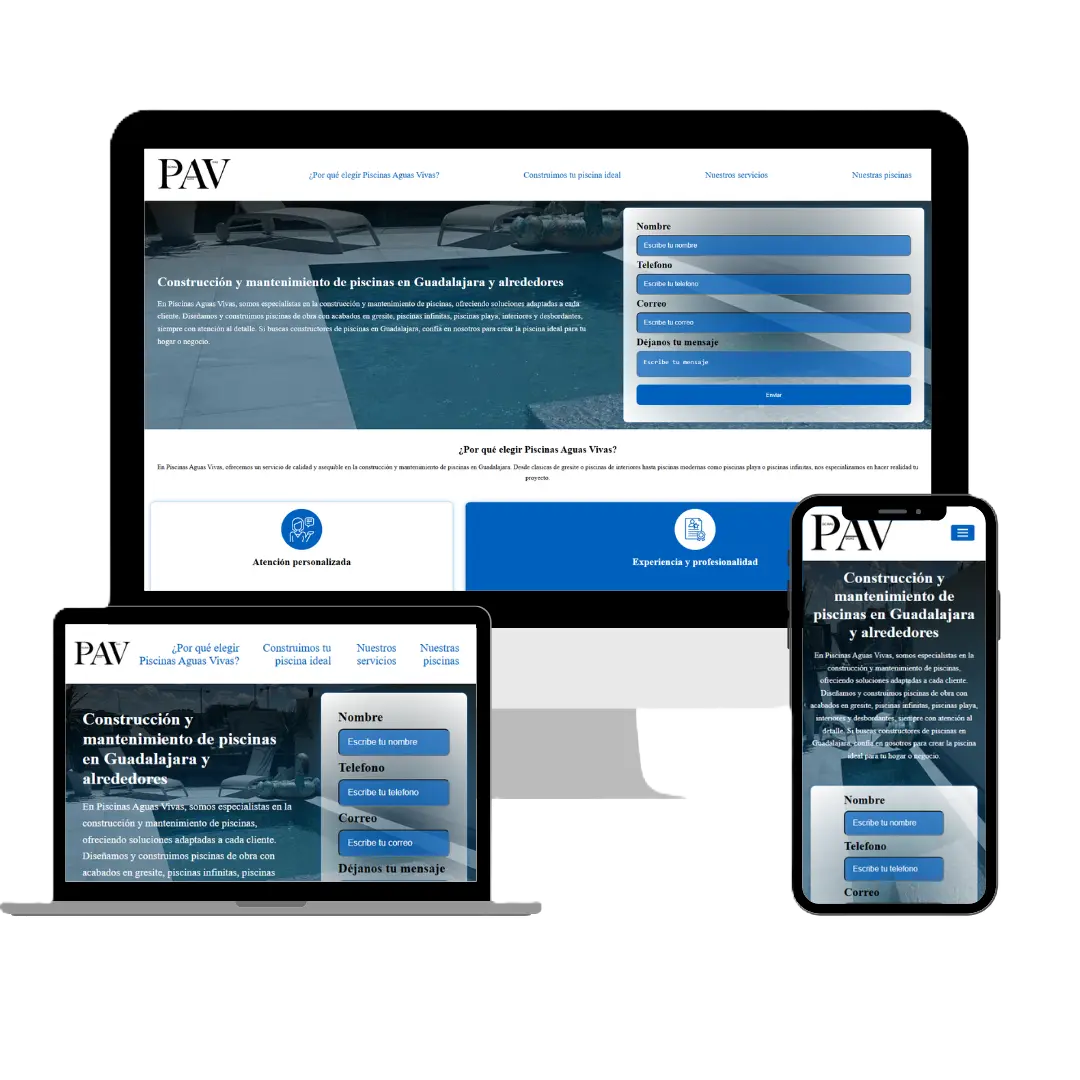 Pagina web - Piscinas Aguas Vivas